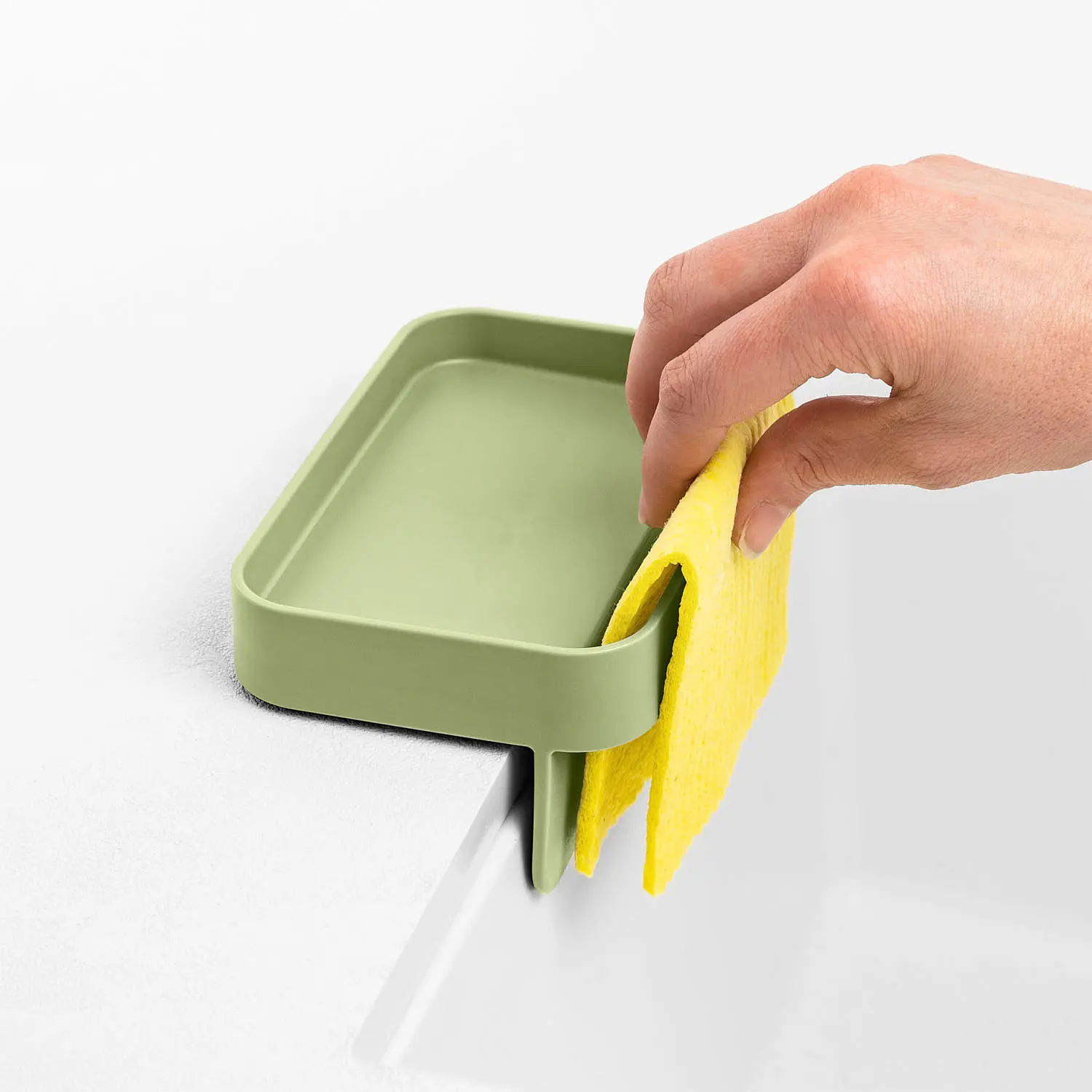 Battigia Blim Plus: portaspugna in colorazione Forest, con bordo sagomato per appendere panni o altri piccoli accessori