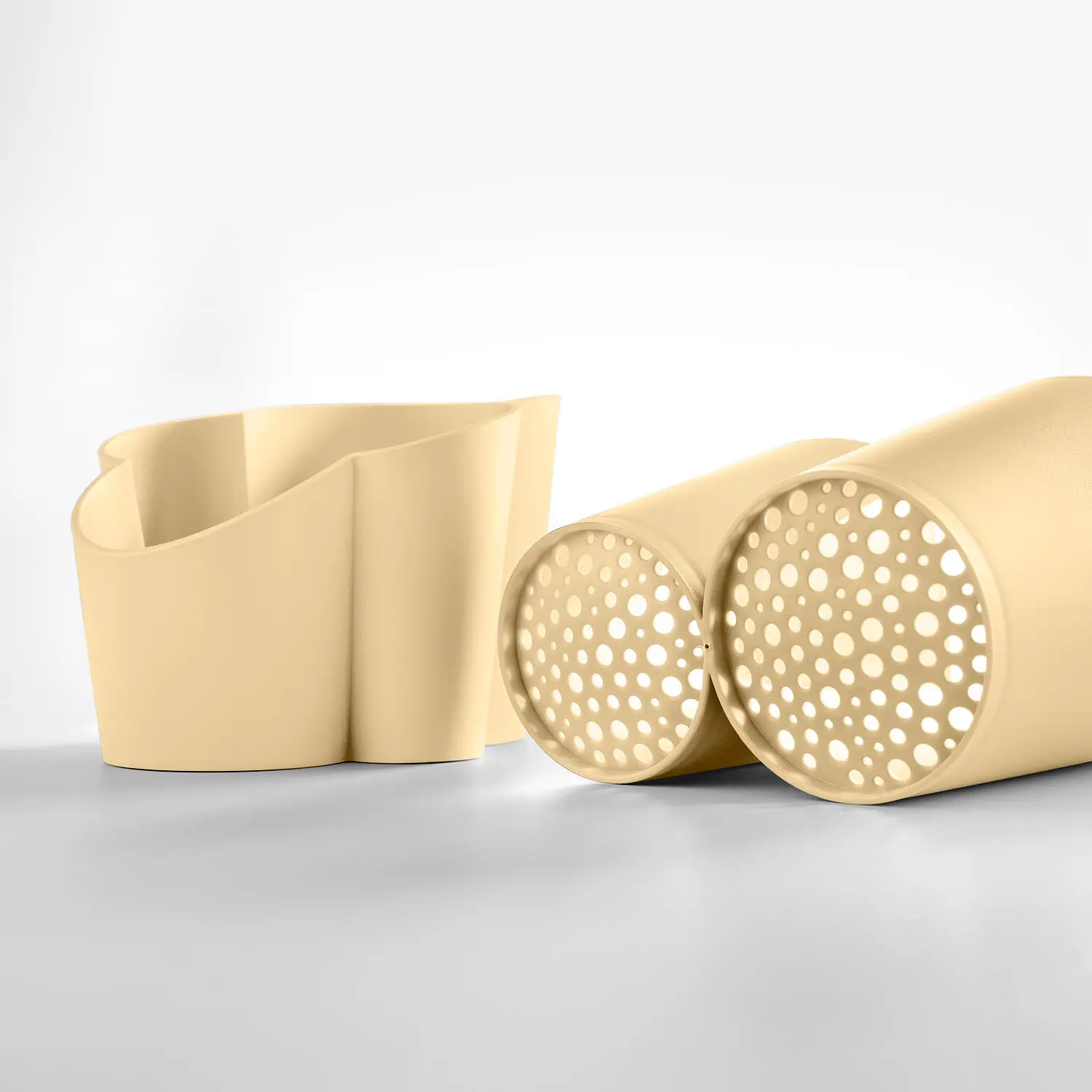 Gocciolo Blim Plus : scolaposate con doppio contenitore removibile in colorazione Desert